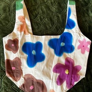 Trendy floral corset top